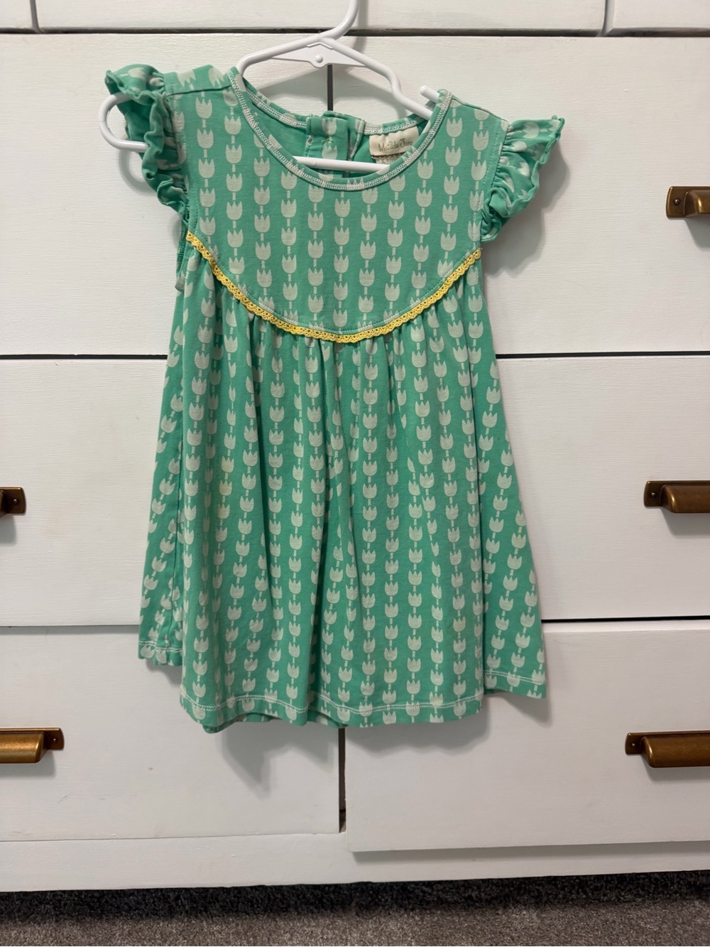 Girls Mint Green Tulip Print top